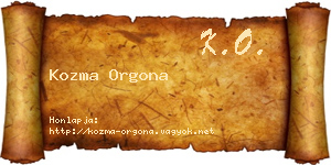 Kozma Orgona névjegykártya